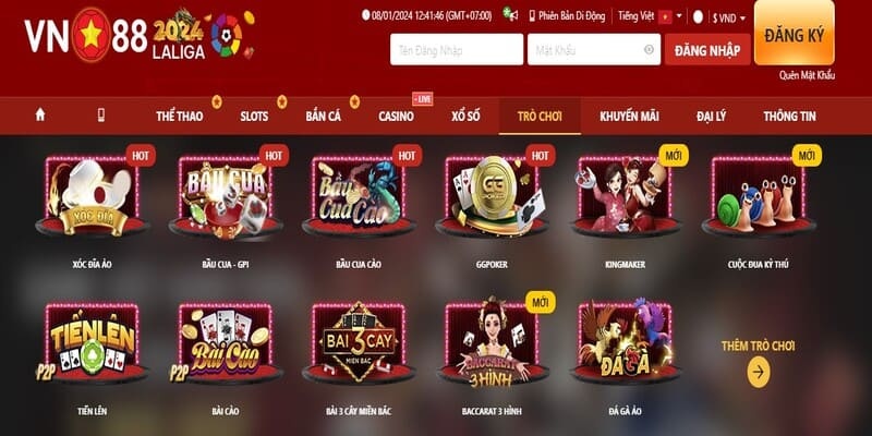 Những tựa game bài VN88 nổi tiếng hấp dẫn làm nên tên tuổi